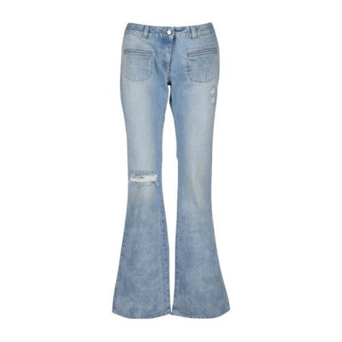 Bootcut jeans met versleten design Palm Angels , Blue , Dames