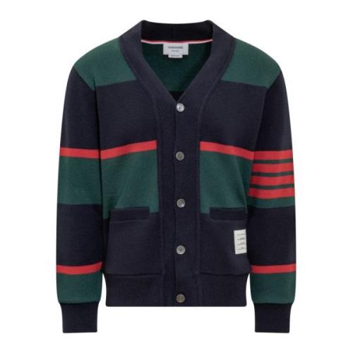 Y Neck Cardigan Sweater Thom Browne , Multicolor , Heren
