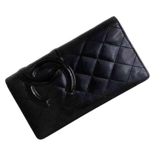 Pre-owned Leather wallets Chanel Vintage , Black , Dames