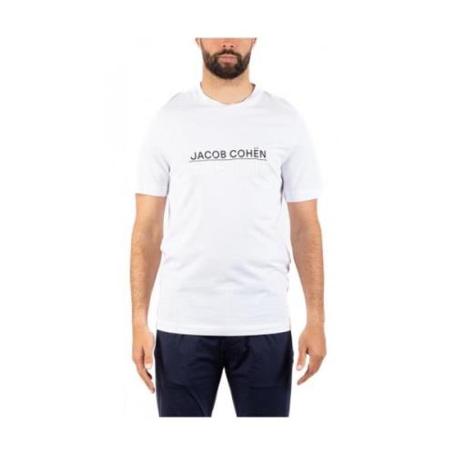 Heren Mode T-shirt Jacob Cohën , White , Heren