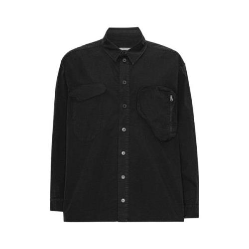 Zwarte Cargo Shirt met Ritszakken Henrik Vibskov , Black , Heren