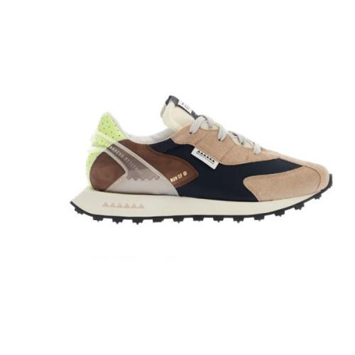 Beige Blauwe Sneakers Aw23 RUN OF , Multicolor , Heren