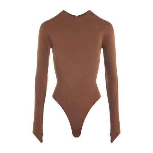 Kaneel 3D Logo Bodysuit Mugler , Brown , Dames