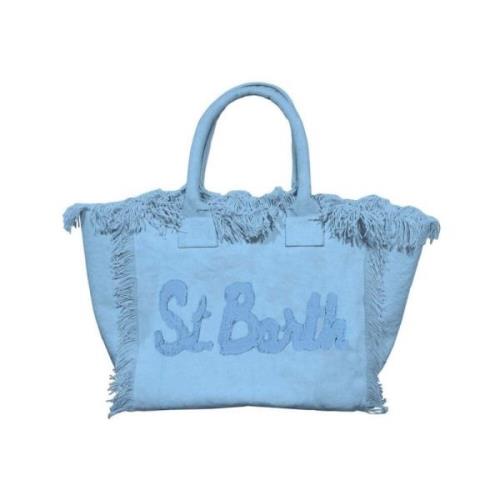 Blauwe Canvas Handtas Vanity Patch Saint Barth , Blue , Dames