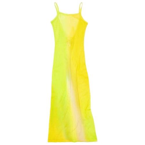 Gele Slip Jurk Katoen Slim Fit Acne Studios , Yellow , Dames