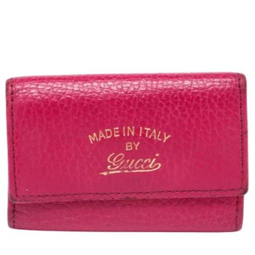 Pre-owned Leather key-holders Gucci Vintage , Pink , Dames