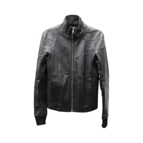 Pre-owned Leather outerwear Rick Owens Pre-owned , Black , Dames