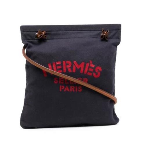 Pre-owned Leather shoulder-bags Hermès Vintage , Blue , Dames