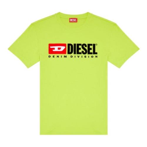 T-shirt met geborduurd logo Diesel , Green , Heren
