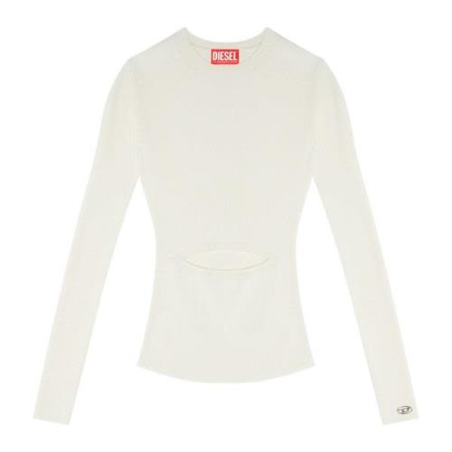 Wool-blend top with cut-out Diesel , White , Dames