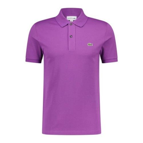 Logo Applique Slim-Fit Polo Shirt Lacoste , Purple , Heren