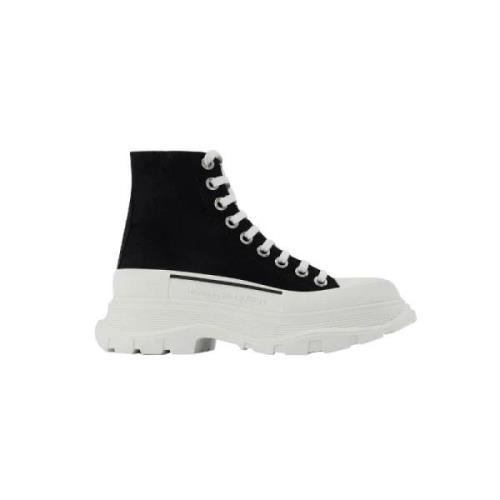 Leather sneakers Alexander McQueen , Black , Dames