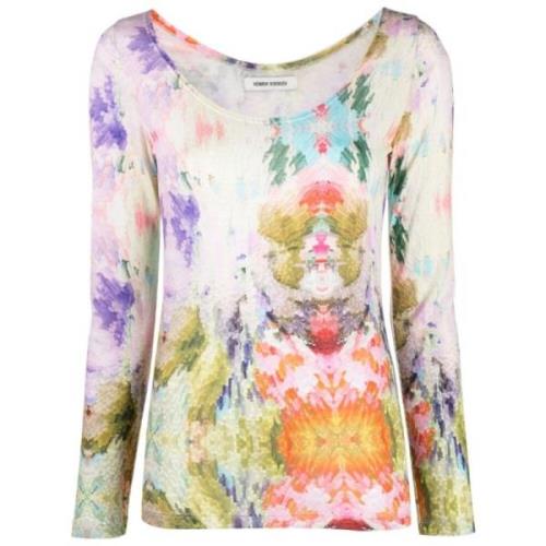 Abstract Print Jersey Top Henrik Vibskov , Multicolor , Dames