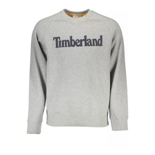 Stijlvol Logo Print Katoenen Trui Timberland , Gray , Heren