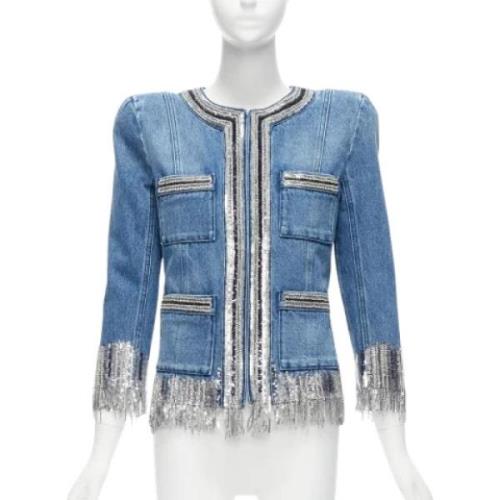 Pre-owned Denim outerwear Balmain Pre-owned , Blue , Dames