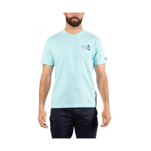 Heren Casual T-shirt Saint Barth , Blue , Heren