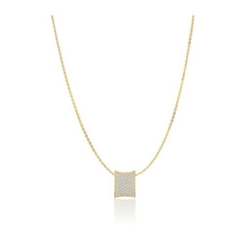 Vergulde Zilveren Ketting met Zirkonia Sif Jakobs Jewellery , Yellow ,...