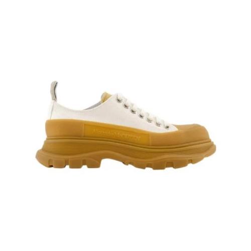 Leather sneakers Alexander McQueen , Beige , Dames