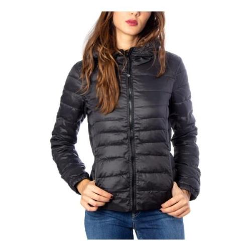 Zwarte nylon jack met zakken Only , Black , Dames