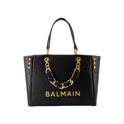Leather handbags Balmain , Black , Dames