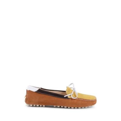 Bruin Geel Suède Loafer Rubberen Zool Dee Ocleppo , Multicolor , Dames