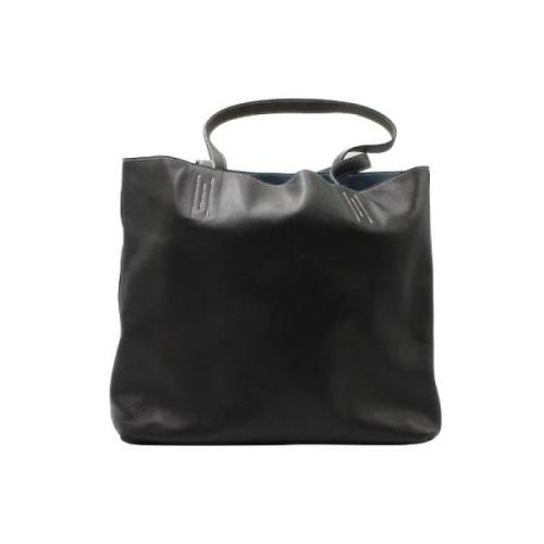 Pre-owned Leather totes Hermès Vintage , Blue , Dames