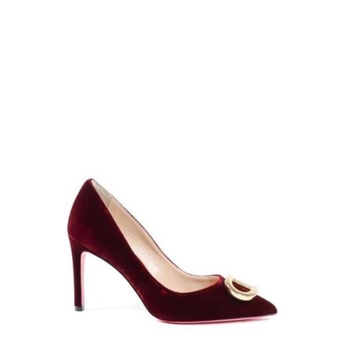 Velvet Office Pump met Roze Zool Dee Ocleppo , Red , Dames