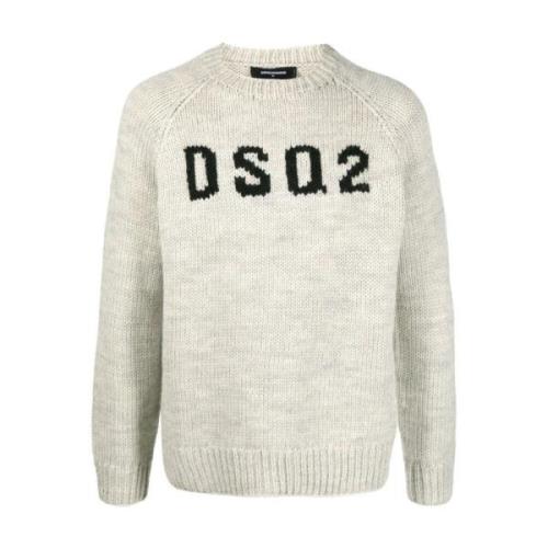 Round-neck Knitwear Dsquared2 , Gray , Heren