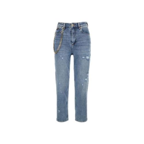 Boyfriend Jeans met Metalen Ketting Detail Just Cavalli , Blue , Dames