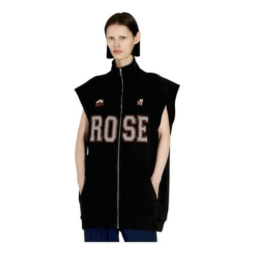 Katoenen Fleece Gilet met Logo Martine Rose , Black , Dames