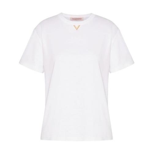 Witte Katoenen Jersey V-Logo T-shirt Valentino Garavani , White , Dame...