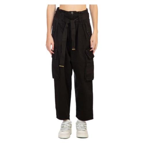 Cargo Broek met Riem Pinko , Black , Dames