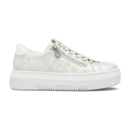 Witte Vrijetijdsschoenen Dames Sneakers Rieker , White , Dames