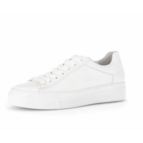 Witte Leren Sneakers Gabor , White , Dames