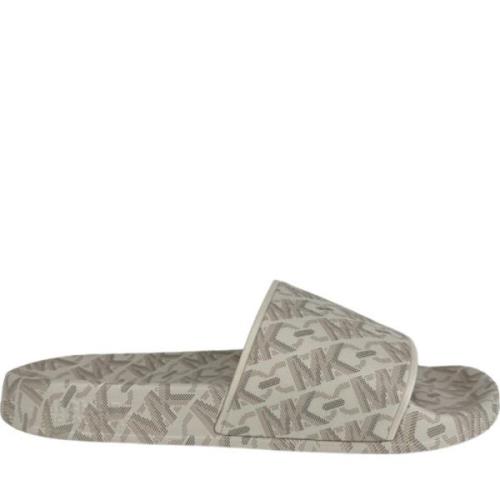 Beige Slide Slippers voor Vrouwen Michael Kors , Multicolor , Dames