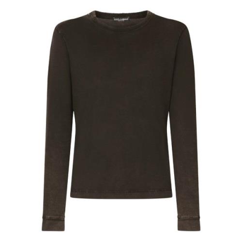 Zwarte Crewneck Sweatshirt met Lange Mouwen Dolce & Gabbana , Gray , H...