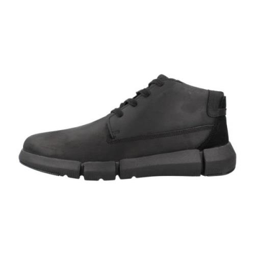 Stijlvolle Veterschoenen voor Vrouwen Geox , Black , Heren