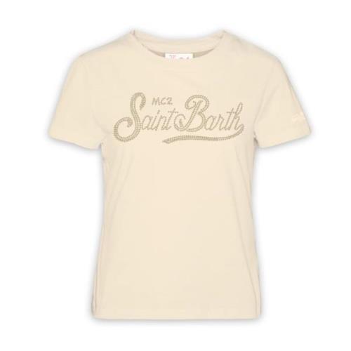 Stijlvolle T-shirts en Polos MC2 Saint Barth , Beige , Dames