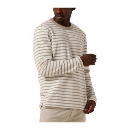 Beige Stripe Crew Sweater Butcher of Blue , Beige , Heren