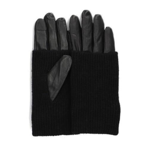 Zwarte Leren Statement Handschoenen Markberg , Black , Dames