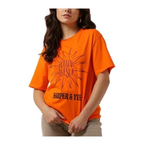 Zonneschijn T-shirt Followthesun-ss Harper & Yve , Orange , Dames