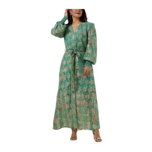 Groene Maxi Jurk Lang Est'Seven , Multicolor , Dames