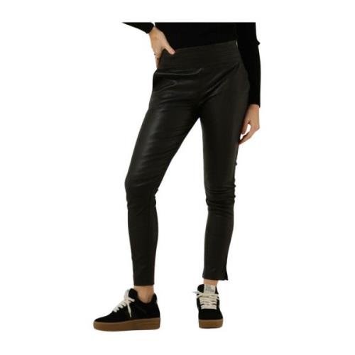 Zwarte Leren Broek Colette Ibana , Black , Dames