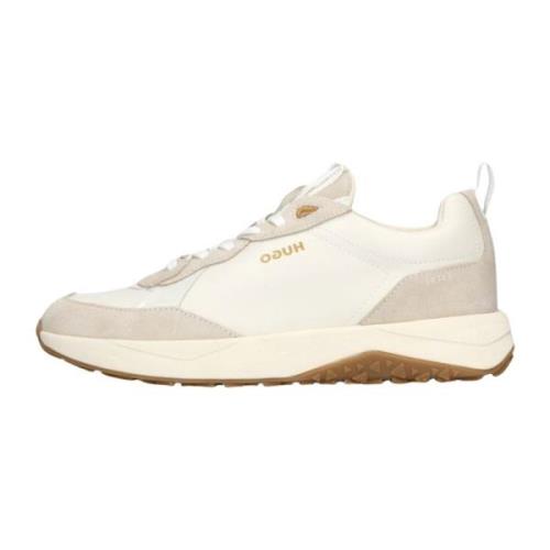 Beige Sportieve Lage Sneaker Kane Run Hugo Boss , Beige , Dames