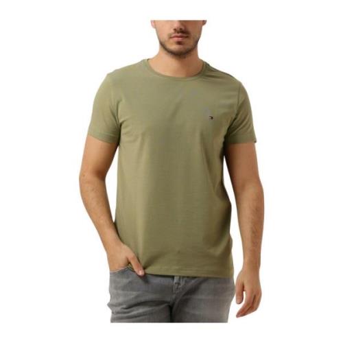 Heren Polo T-shirt Stretch Slim Fit Tommy Hilfiger , Green , Heren