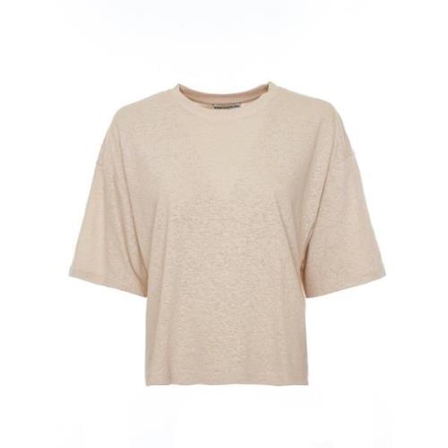 Casual T-shirt met Oversized Schouders Drykorn , Beige , Dames