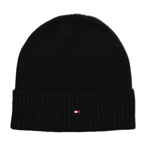 Heren Flag Beanie + Sjaal Tommy Hilfiger , Black , Heren