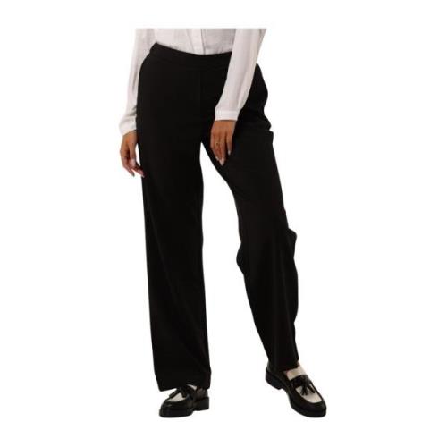 Straight Pants Zwart Wijde Pijpen Moss Copenhagen , Black , Dames