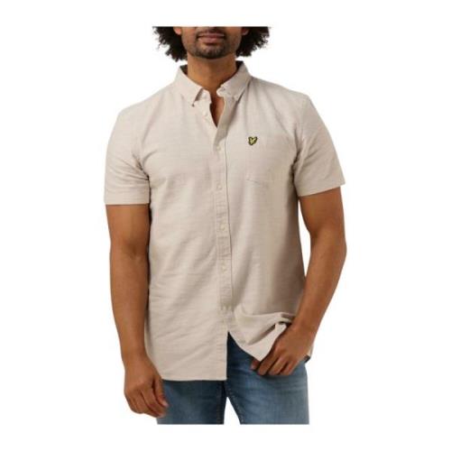 Korte Mouw Katoen Slub Shirt Lyle & Scott , Beige , Heren