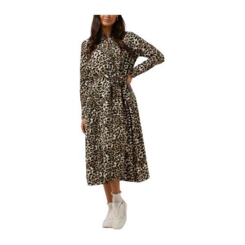 Luipaardprint Midi Jurk Selected Femme , Brown , Dames